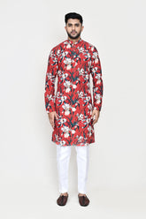Maroon Kurta with Straight Fit Pant
